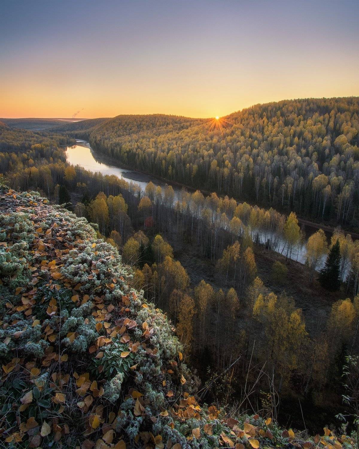 пермский край, косьва, осень, рассольная, россия, урал, пейзаж, река, рассвет, утро, солнце, Кирилл Кузнецов