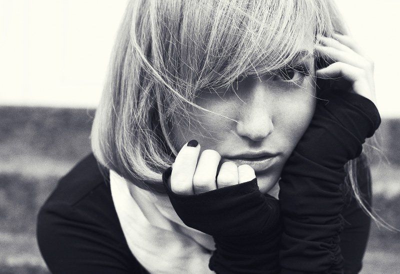 девушка, портрет, ч/б, глаза, цифра ***photo preview