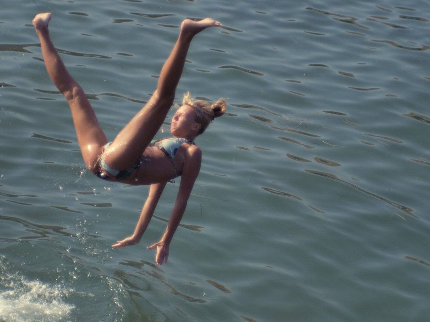 девушка, море, прыжок, полет, Milky_Jane