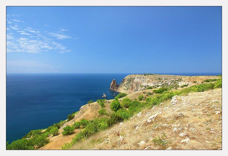 крым, севастополь, мыс, фиолент, яшмовый, пляж, чёрное море, обака, лето, скалы, горы Мыс Фиолент #2photo preview