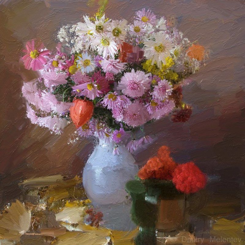 Melentev, Букеты, Графика, Живопись, Искусство, Краски, Масло, Осень, Светопись, Цветы Осенние букеты - autumn bouquetsphoto preview