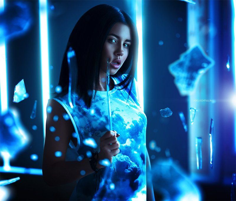 Девушка, Красивая, Синий, Стекло, Фантастика DARK EMMAphoto preview