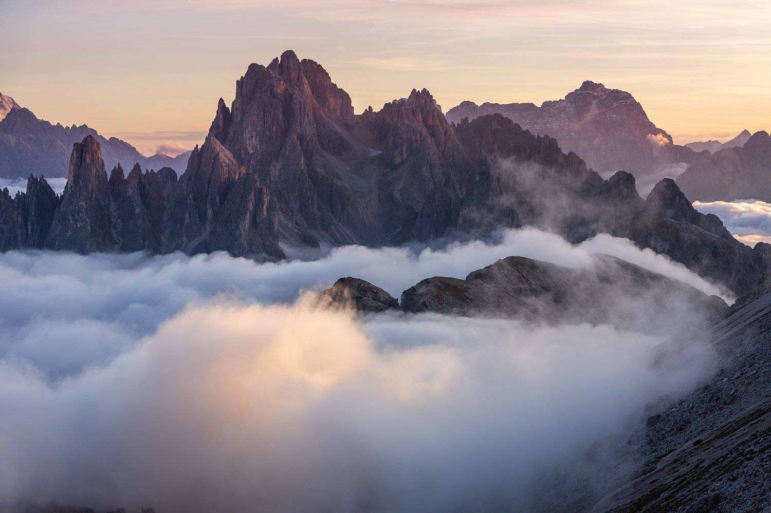 италия, доломиты, горы, облака, закат, осень, природа, landscape, italy, dolomites, Геннадий Финенко