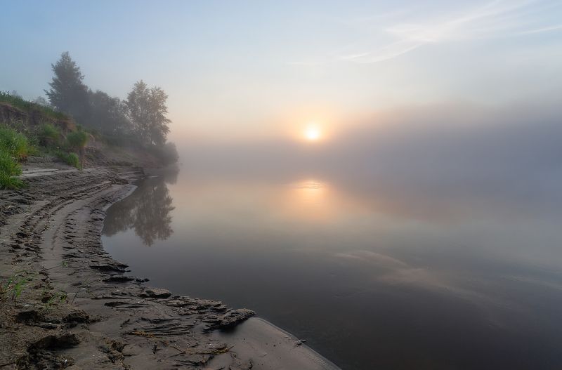 тобол, туман, лето, утро, река, тишина Туманное.photo preview