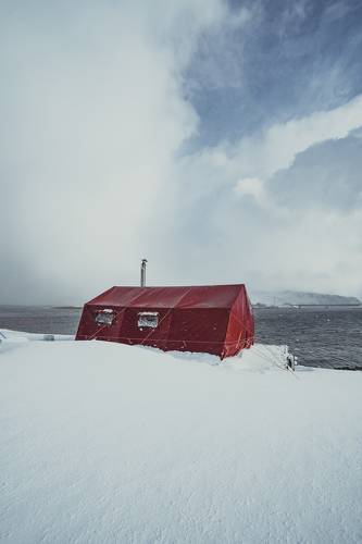 red house  in the Arctic circle