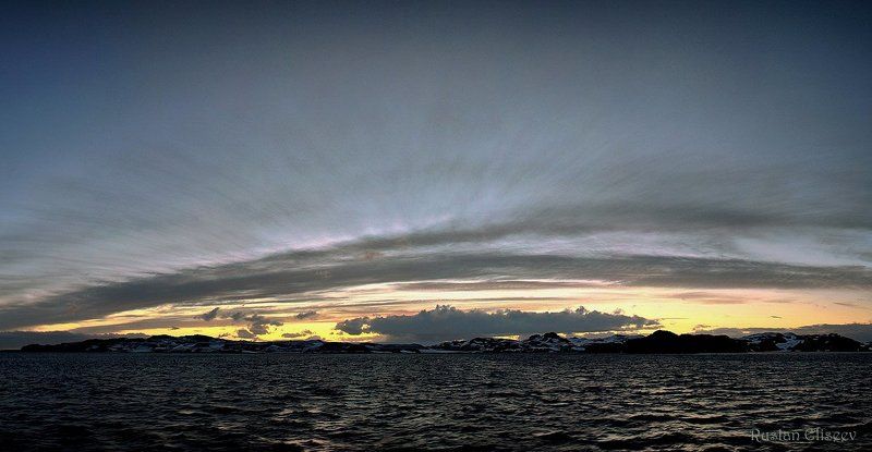 антарктика, бухта ардли. Вечереетphoto preview