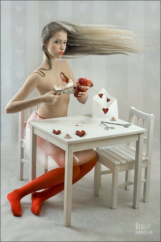 девушка, сердце, валентинка Пра любофьphoto preview