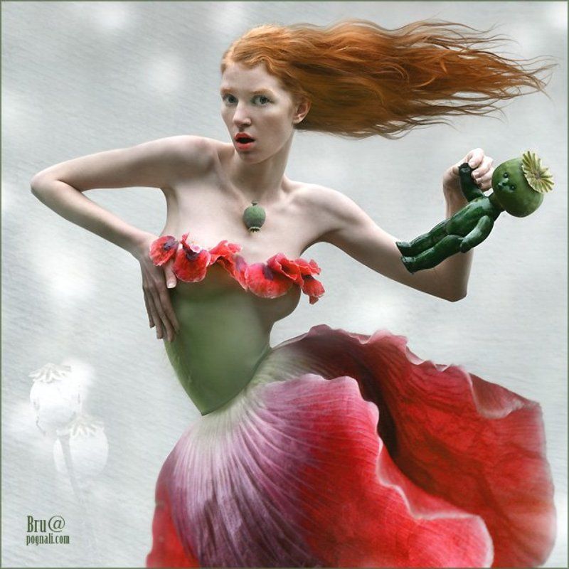 девушка, мак, кукла Маковая куклаphoto preview