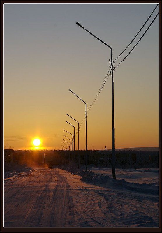 закат,зима,город Уходящее солнцеphoto preview