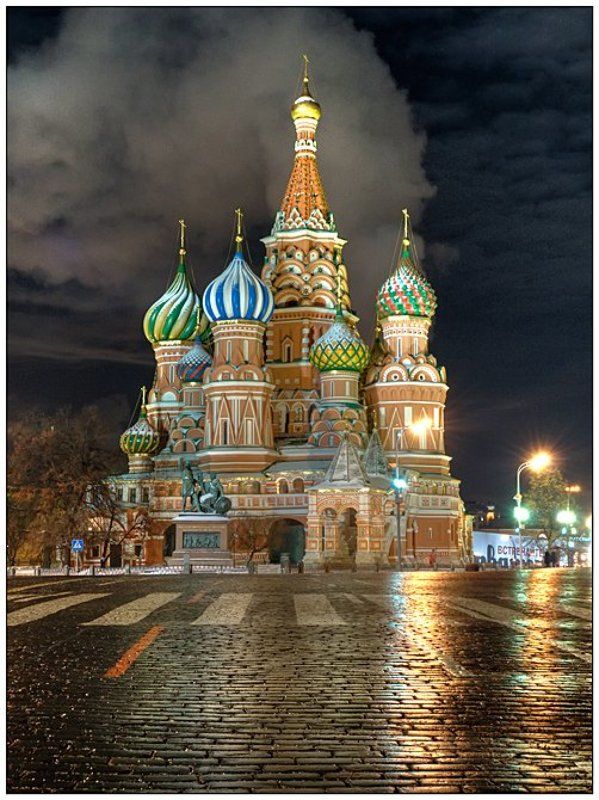 москва, зима, ночь, красная площадь, храм Прогулки по Москвеphoto preview