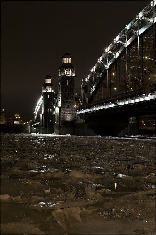 нева, зима, большеохтинский, мост Стражиphoto preview