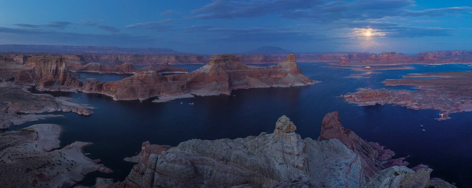 usa, powell, alstrom, полнолуние, луна, озеро, америка, ночь, Марина Маликова