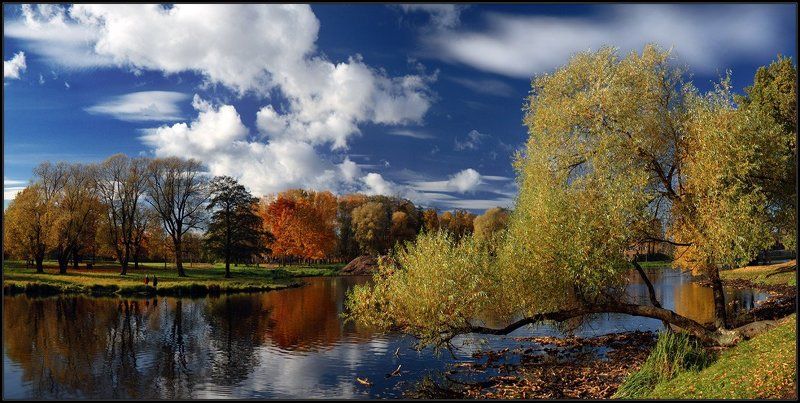рига, осень, октябрь, пруд, облака *****photo preview