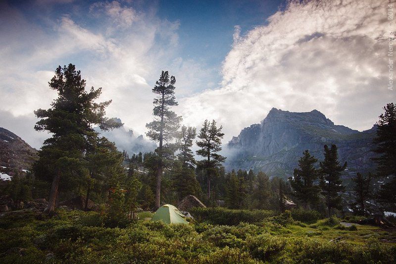 Горы, Ергаки, Лагерь, Лес, Палатка, Путешествие, Саяны, Сибирь, Тайга Наедине с природойphoto preview