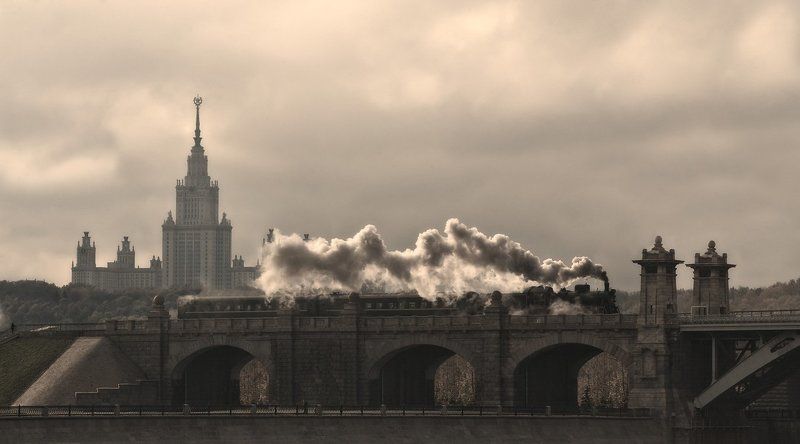 Виадук, Железная дорога, Мгу, МКЖД, Москва, Мост, Паровоз, Рельсы, Эр 774-38 Когда ходили паровозы…photo preview