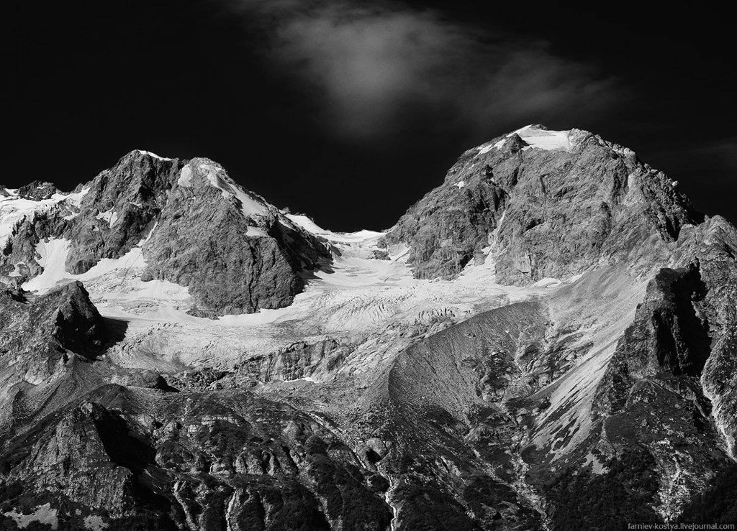 "Таймази". Автор: Konstantin Farniev Northern osetia, Дигория, Пейзаж, Северная Осетия, Таймази, Три сестры, Чб, Konstantin Farniev