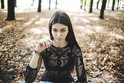 Ola with a cigarette