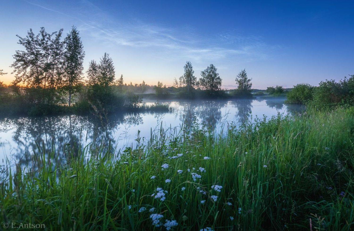 пейзаж, природа, кострома, лето, туман, летняя ночь, серебристые облака, elvis antson, Antson Elvis