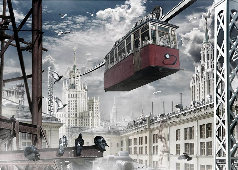 крыши, трамвай, голуби... Голубиphoto preview