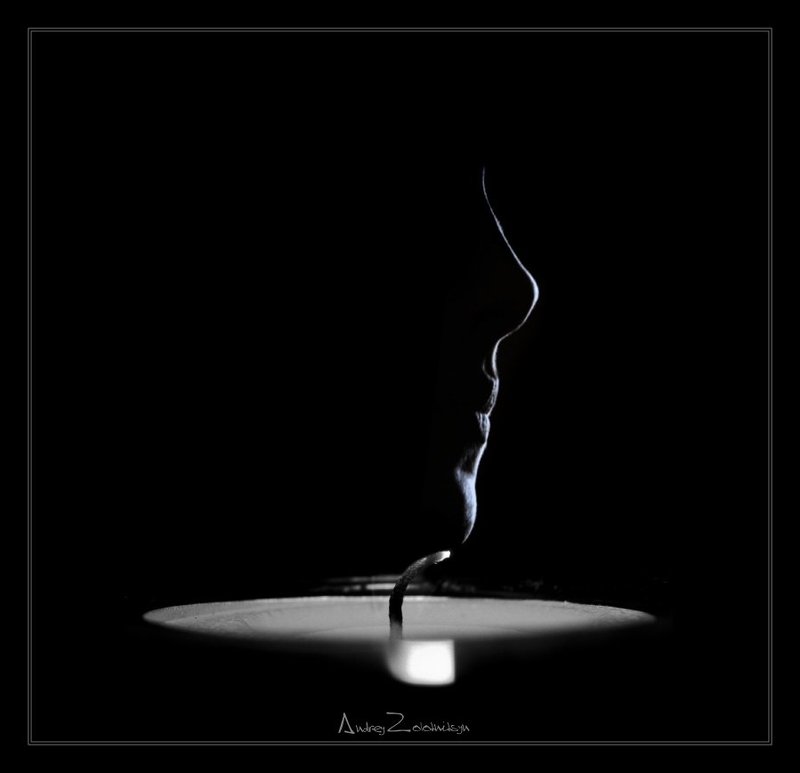 коллаж, портрет, девушка, лицо, свеча, дым Rememberphoto preview