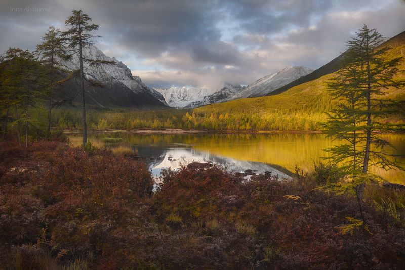 озеро джека лондона, колыма, магадан, осень, горы, отражение, озеро Утро на озере Невидимкаphoto preview