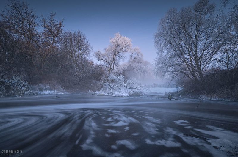 листвянка, река, мороз, иней, рязанская область Листвянкаphoto preview