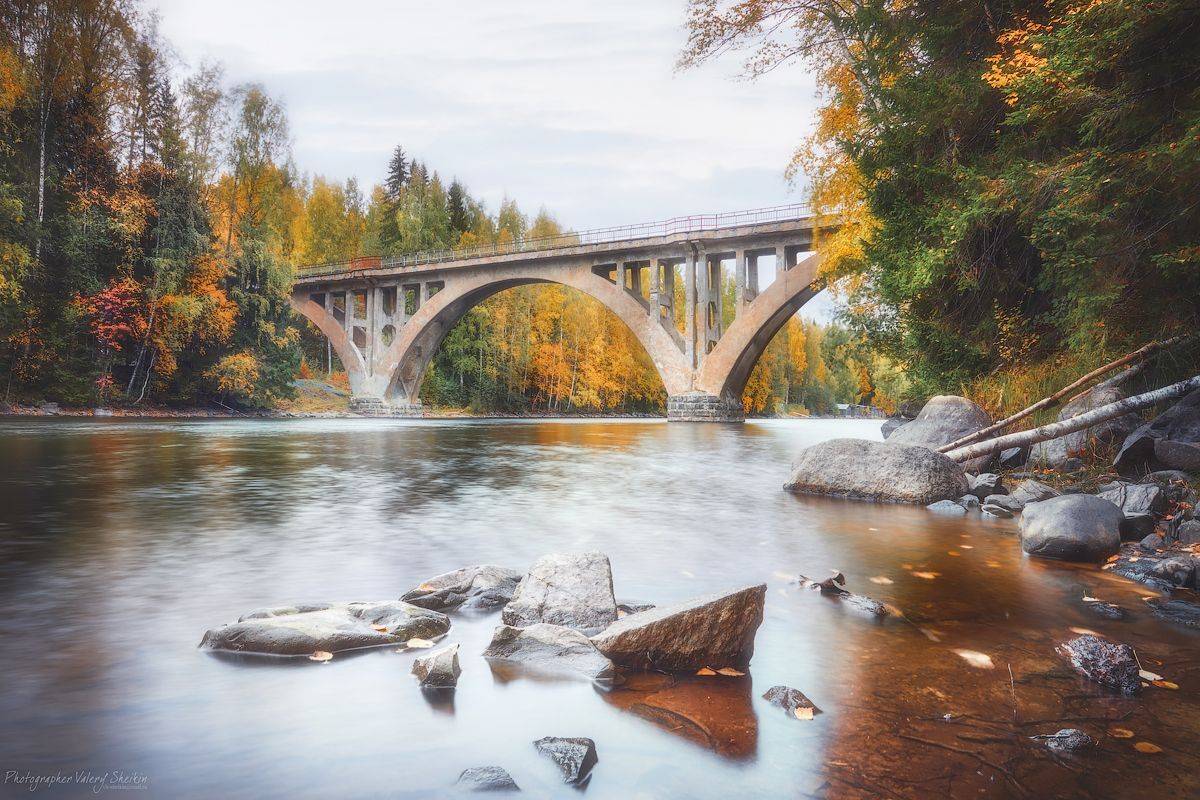 Арочный мост 1920 год, на реке Янисйоки. Карелия. Автор: Valeriy Sheykin , Valeriy Sheykin