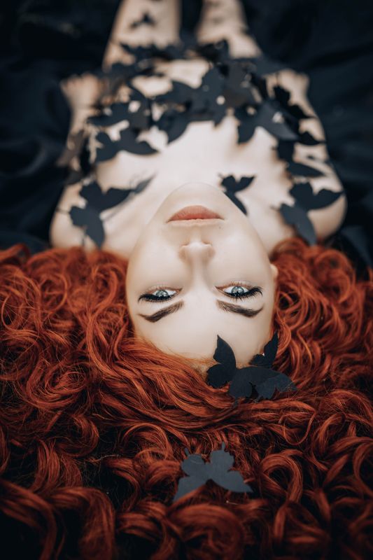 девушка, бабочки, девушка в лесу Перевоплощениеphoto preview