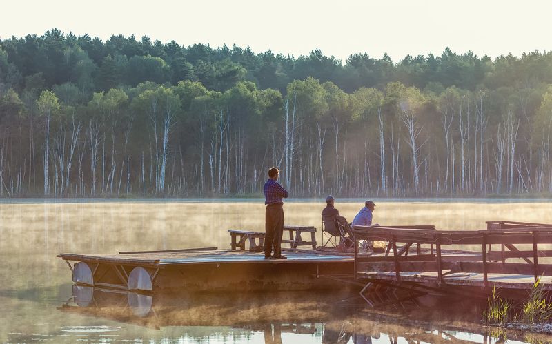 природа, пейзаж, рыбалка, озеро, утро, клёвое местоphoto preview