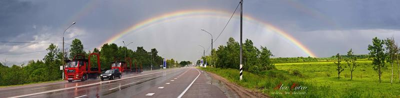 панорама,радуга,поезка,питер,трасса е-95 \