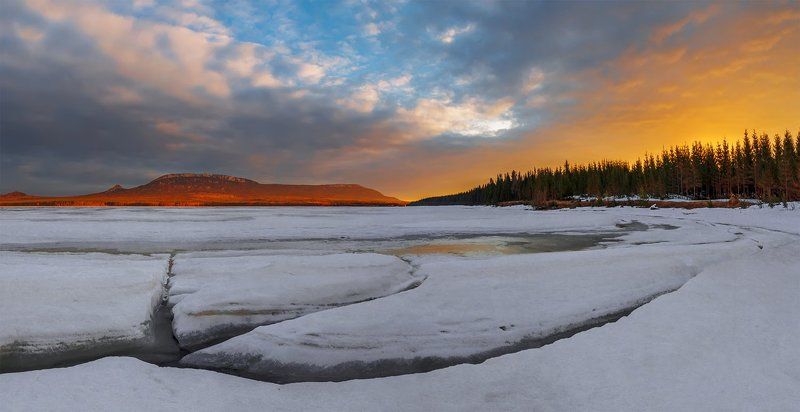 Весна, Восход, Горы, Зюраткуль, Озеро, Пейзаж, Природа, Путешествие, Рассвет, Урал, Утро, Южный урал Восходphoto preview