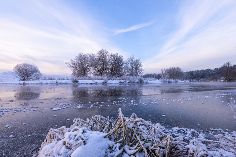 вечер, река, мороз Морозецphoto preview