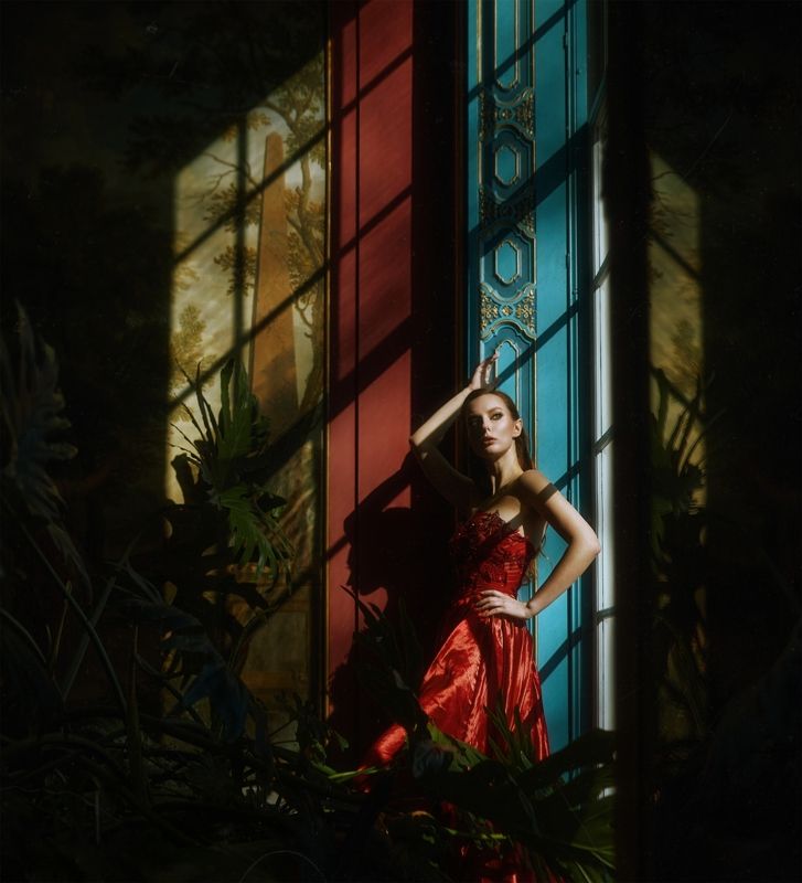 девушка, женщина, интерьер, картины, платье, амстердам Framedphoto preview