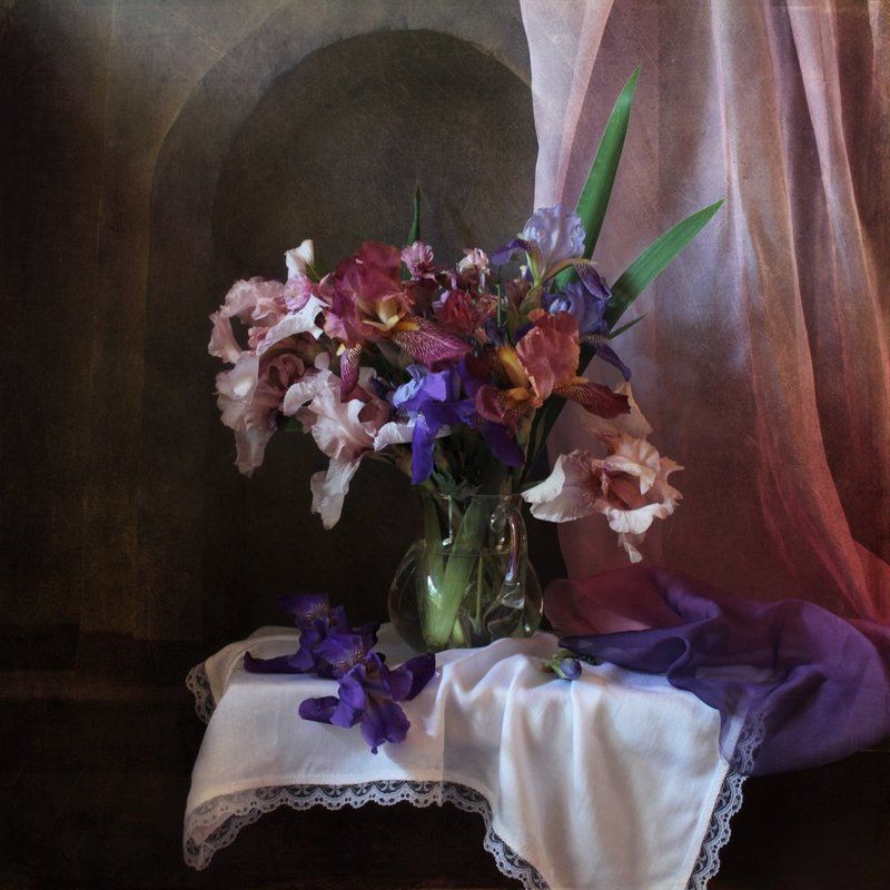 Букеты, Ирисы, Цветочный натюрморт, Цветы Ирисыphoto preview