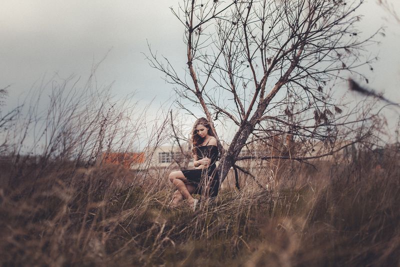 девушка, платье, весна, деревья Алинаphoto preview