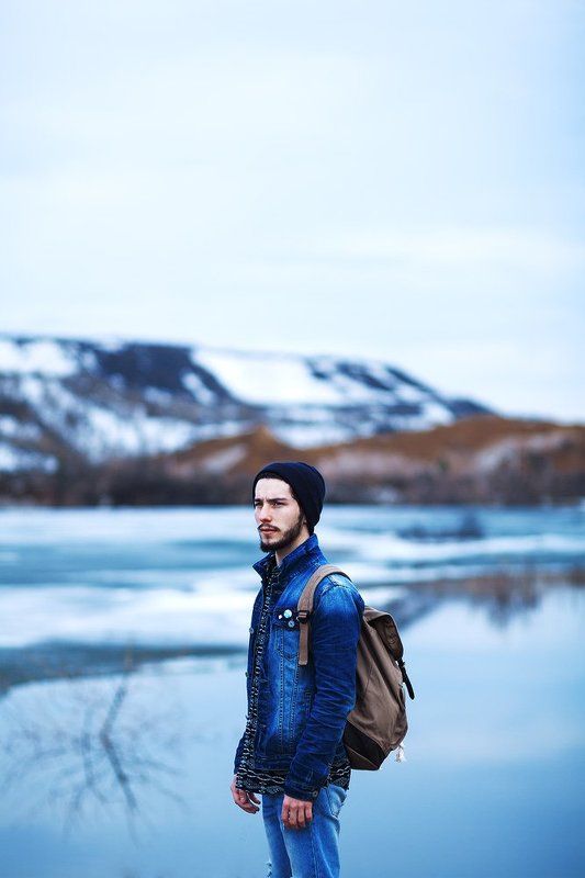 Blue, Color, Man, Mountains, Portrait Путникphoto preview