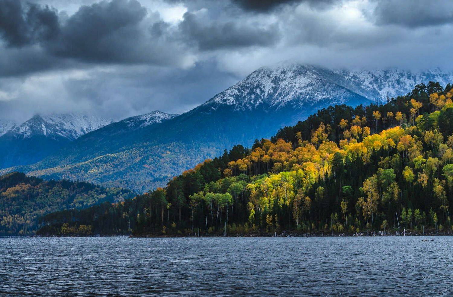 Осень снег река лес сонлцце, Александр Колбасов