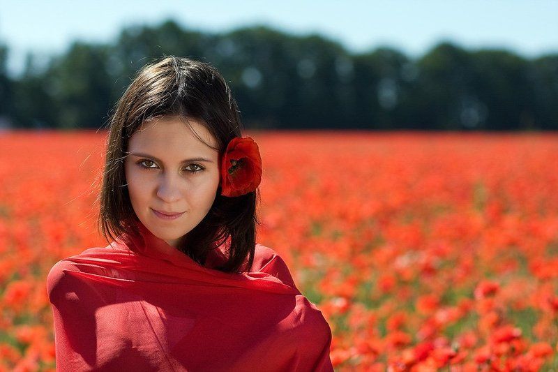 портрет, маки, природа *****photo preview