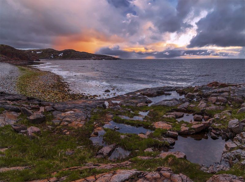 баренцево море, берег, кольский п-ов, лето, панорама, пейзаж, природа, север Териберкаphoto preview
