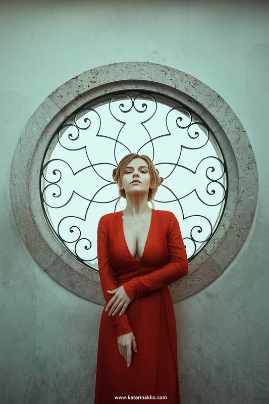 dress, red, woman, portrait, Lisbon, Portugal, beautiful, model, neckline, travel 28 routephoto preview