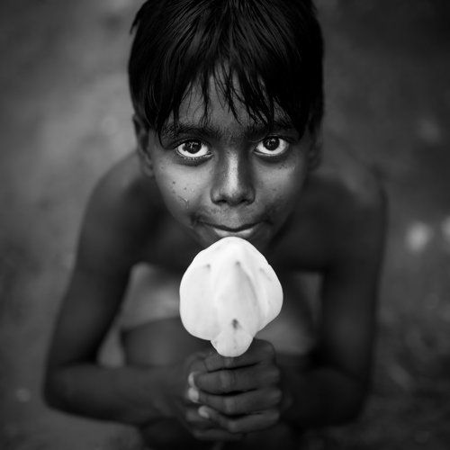 Boy with a flower