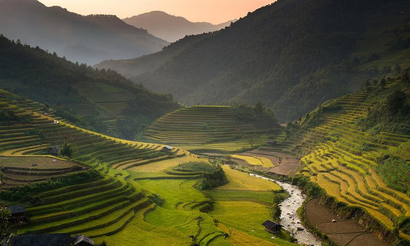 Color Image, Grass, Horizontal, Landscape, Mountain Range, North Vietnam, Outdoors, Photography, Rice - Food Staple, Rice Paddy, Terraced Field, Tranquil Scene, Vietnam Amazing Rice terracesphoto preview