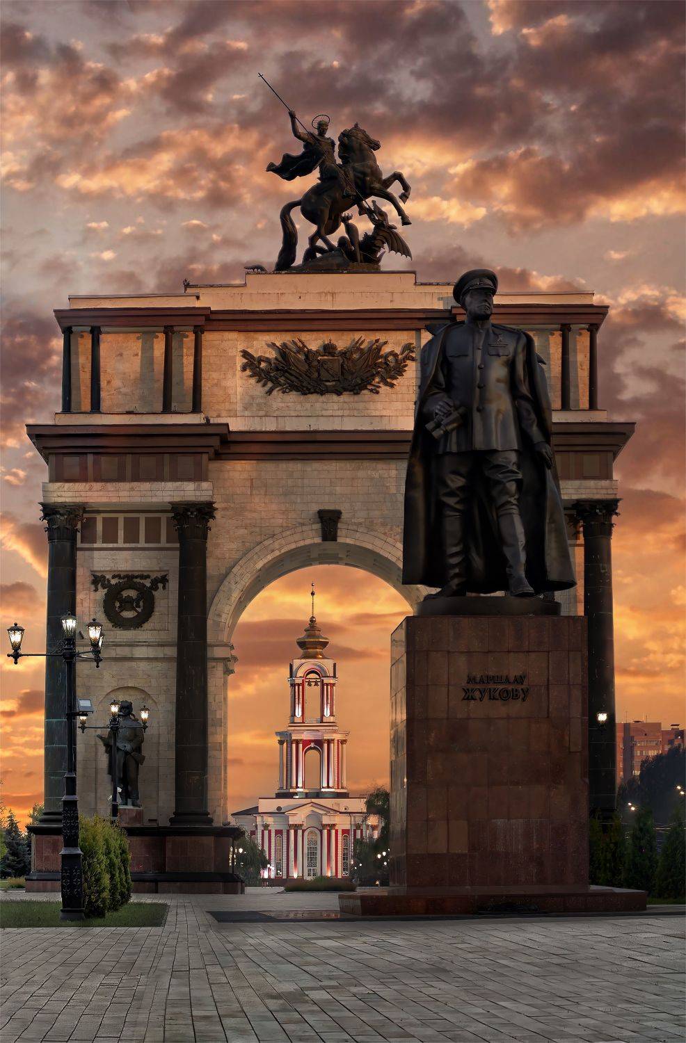 город, архитектура, храм, курск, вечер, здание, памятник, парк \"патриот\", Михаил Кудрявцев