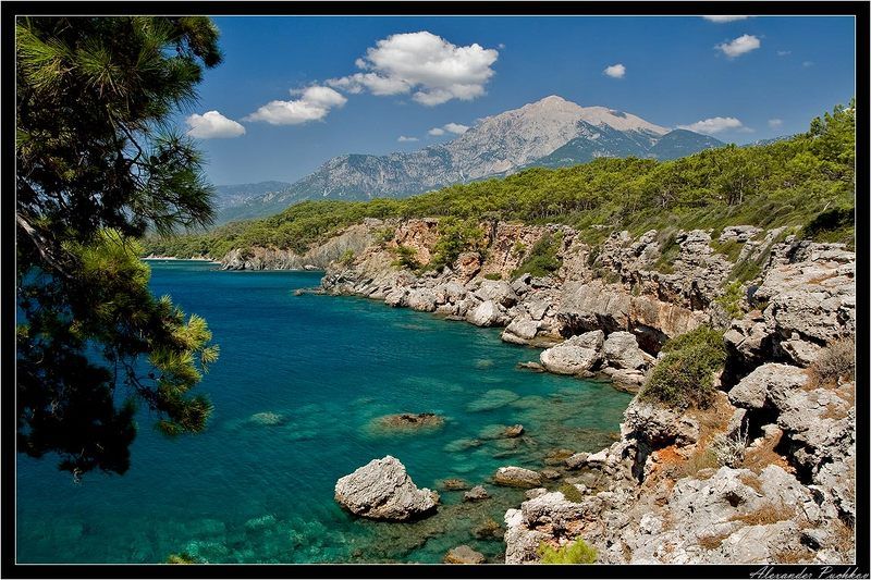 турция, кемер, море, бухта, горы, пейзаж ***photo preview