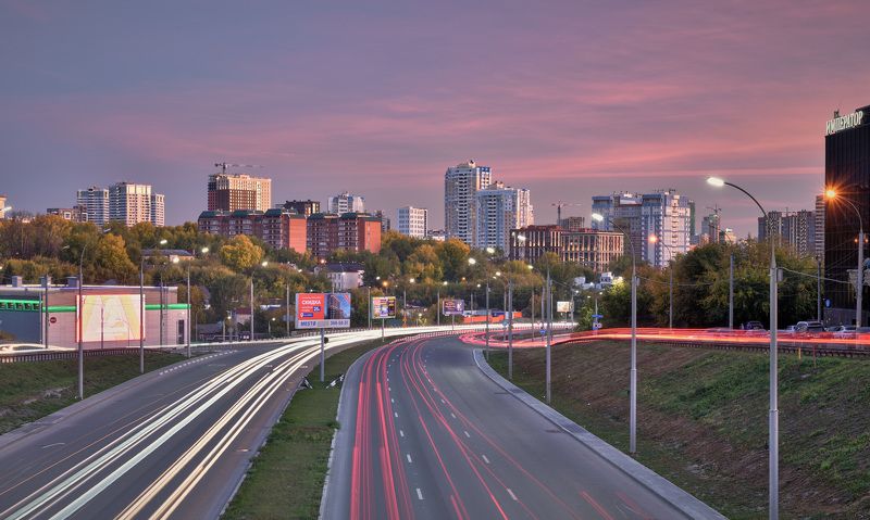 новосибирск, ночной город, магистраль, Магистральphoto preview