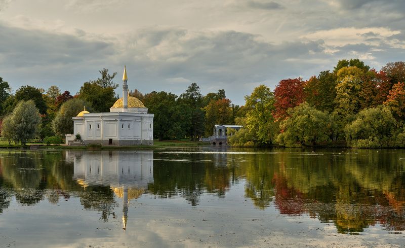 царское село, екатерининский парк, пруд, турецкая баня, мраморный мост, отражение, осень, Царскосельский прудphoto preview