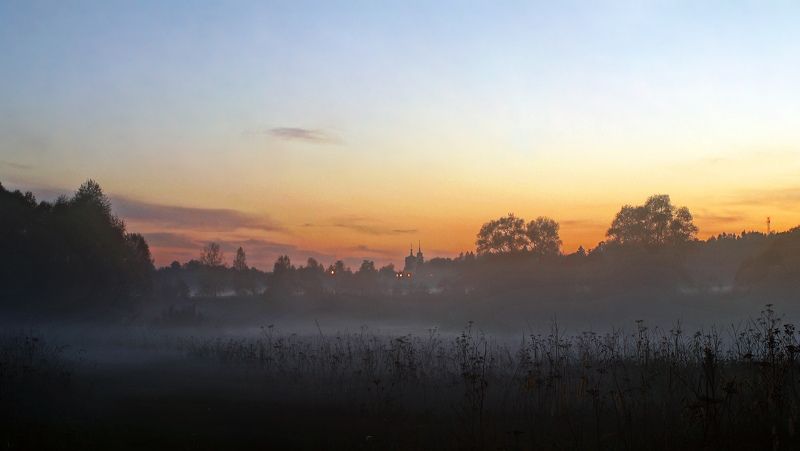 Пейзаж с церковью.photo preview