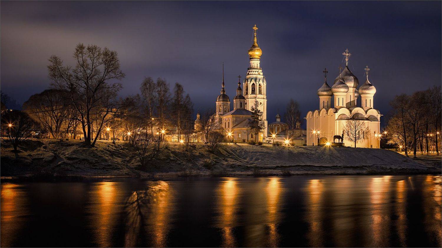 осень, утро, город, река, архитектура, храм, отражения, александр никитинский., Никитинский Александр