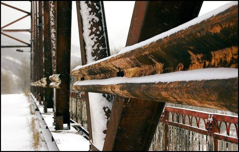 мост, перила, зима, Самолинов Андрей
