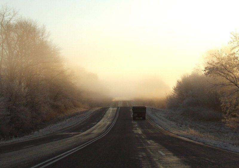 дорога, туман, автомобиль Слоиphoto preview